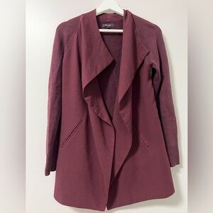 RW&CO Burgundy Cardigan with Crepe Front